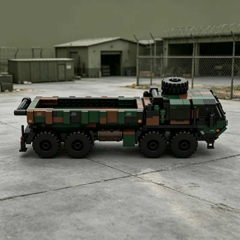 qwe Green Military Transport Truck Model MOC Building Bricks War Equipment Modular Technology Gift Holiday Assemble Children Toy