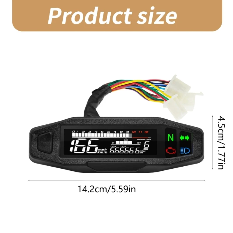 Motorcycle Speedometer Digital Speed Meter LED Tachometer Dashboard Instrument Panel Meter LCD Display Universally image 6