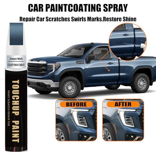 Downpour Metallic(GXP/WA136H) Touch Up Paint for GMC, Car Paint Pen Scratch Repair Two-In-One Touch Up Paint