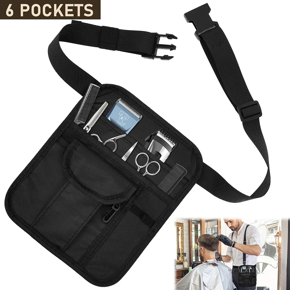 Server Apron Waist Pouch Oxford Cloth Waist Tool Pouch Bag with Adjustable Belt and Secure Buckle Multi Pocket Utility Money Bag