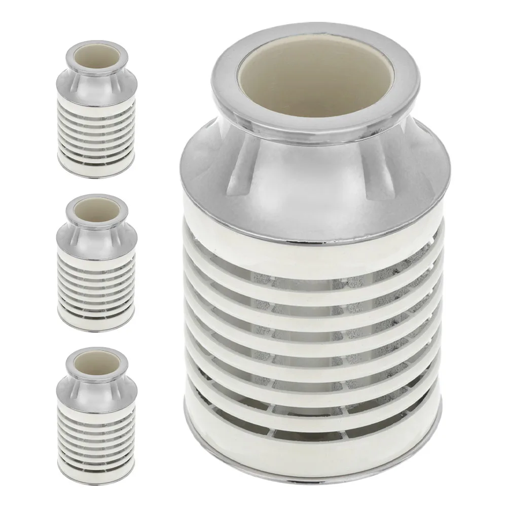 

4Pcs Modern Curtain Rod Finials Aluminum Alloy Decorative Ends for 28mm Window Curtain Pole Easy Installation Finials for Crafts