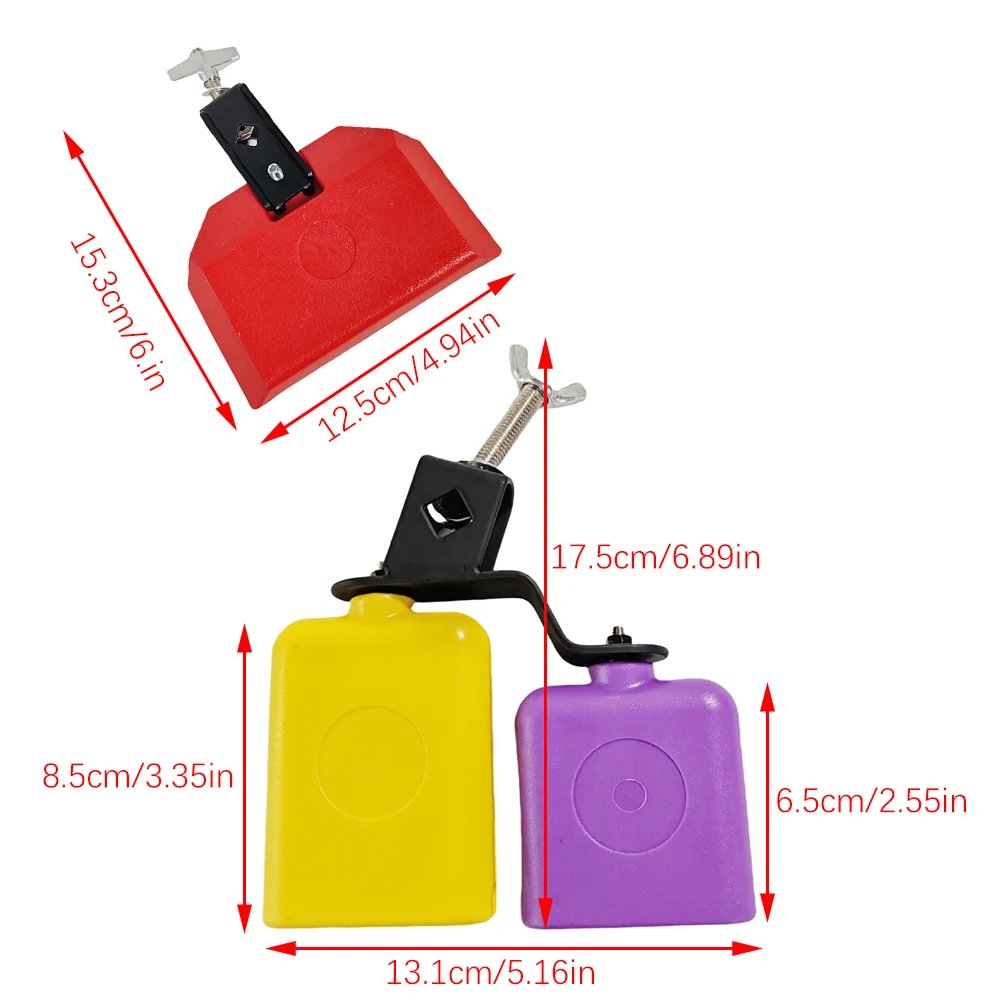 Plastic Cowbell ABS Square Clappers Jam Block For Band Practice, Performance, Music Teaching, Latin Percussion Instrument