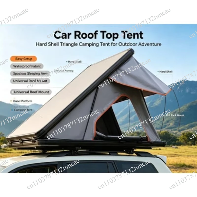 Roof Tent Custom Camping Off-road Vehicle Car Hard Shell Pop-up Roof Tent Rooftop Tent Outdoor 1-3Person Aluminum Hard Shell