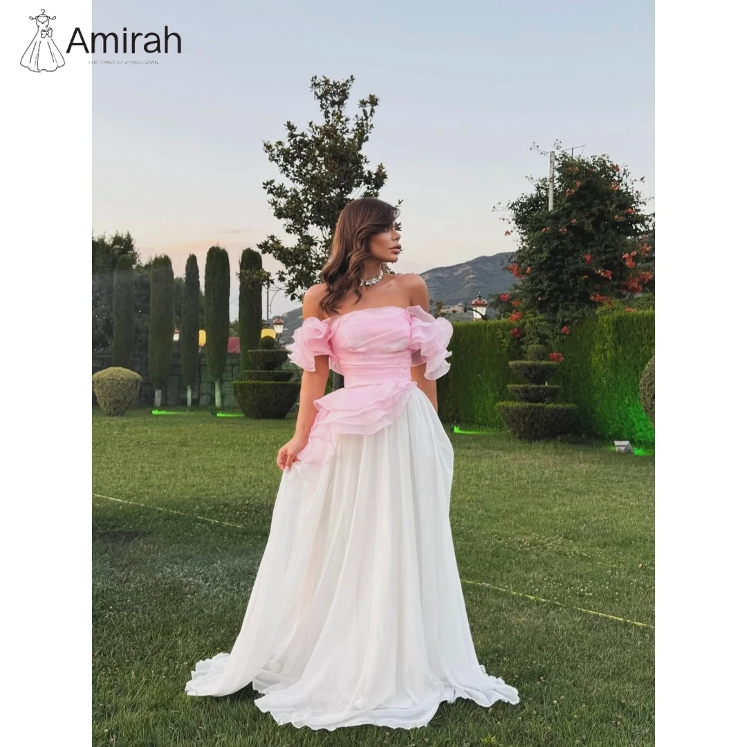 

Amirah Off-shoulder Two-piece Set Evening Dresses D/party Custom Made Elegant Prom Dresses 2025 A-line Tulle Wedding Party Dress