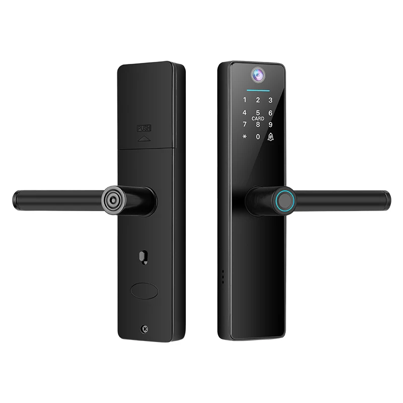 Waterproof Aluminum Alloy Keyless Fingerprint Recognition TUYA APP Wi-Fi Slider Design Smart Door Lock For Home