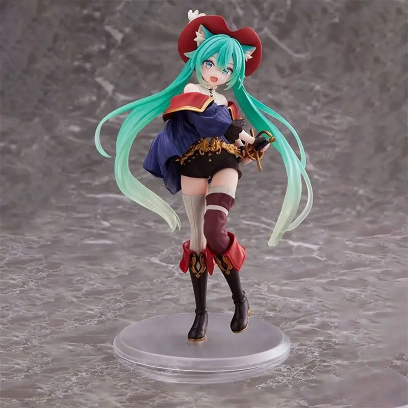 Bandai HATSUNE MIKU Anime Fairytale Paese delle Meraviglie Gatto in Stivali Figura Modello Bambola Animazione periferica Decorazioni per il desktop Giocattoli per bambini