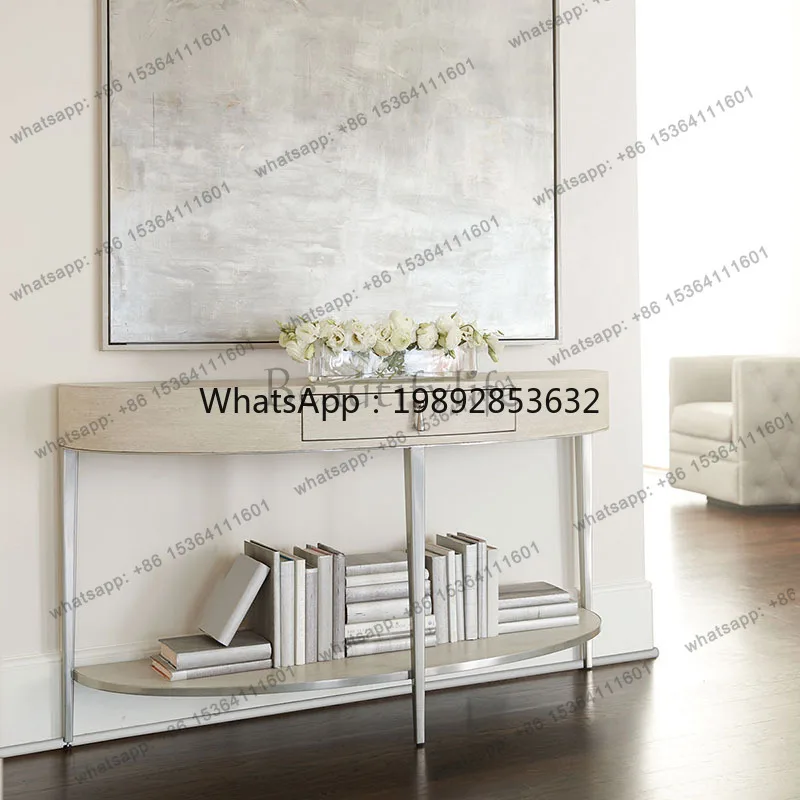 W2 الأمريكية الكلاسيكية بسيطة الخشب شوان منصة غرفة المعيشة الأوروبية ضوء طاولة الحائط الفاخرة الحديثة نصف دائري الديكور