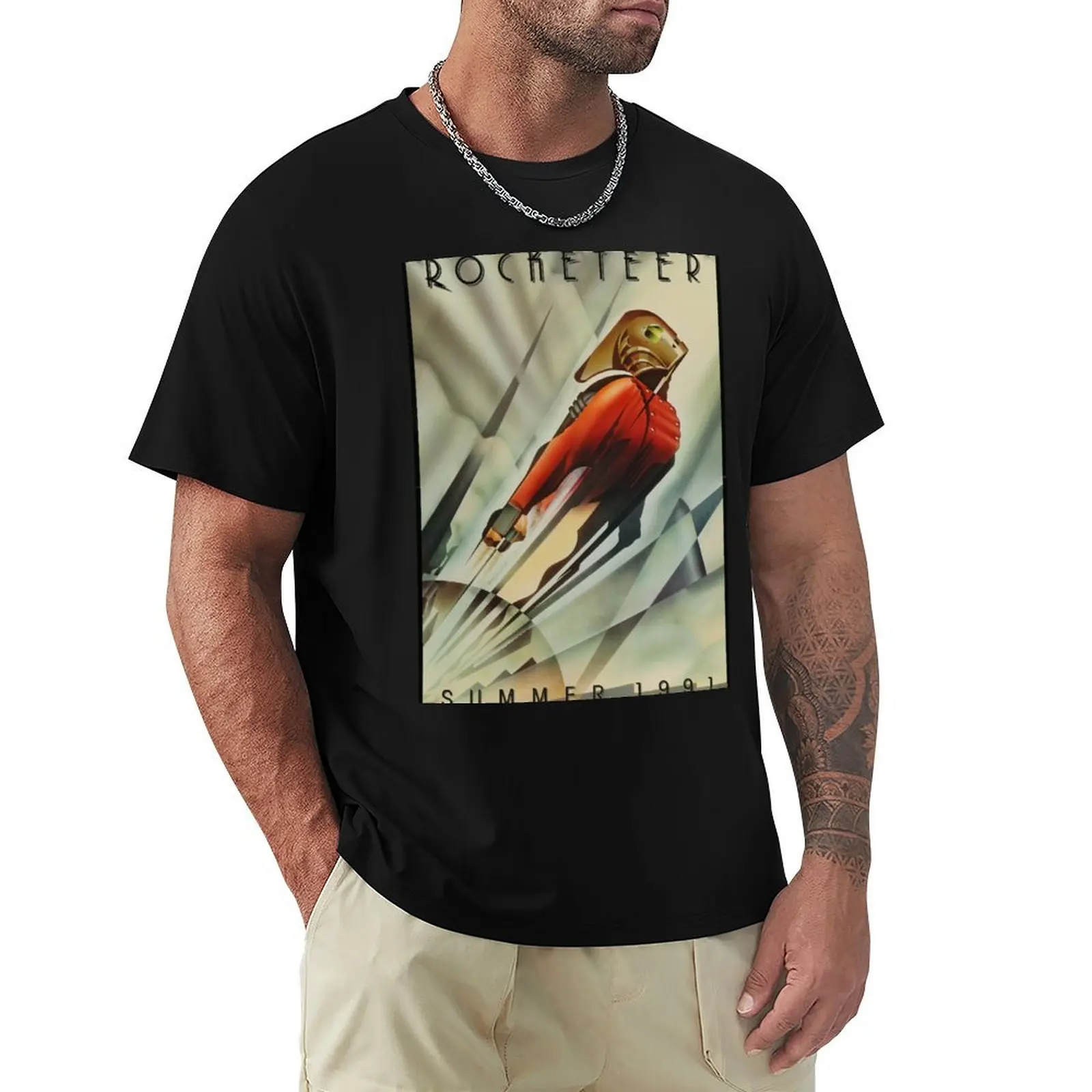 

Rocketeer Movie Poster Shirt - Art Deco T-Shirt quick drying kawaii clothes vintage t shirt men