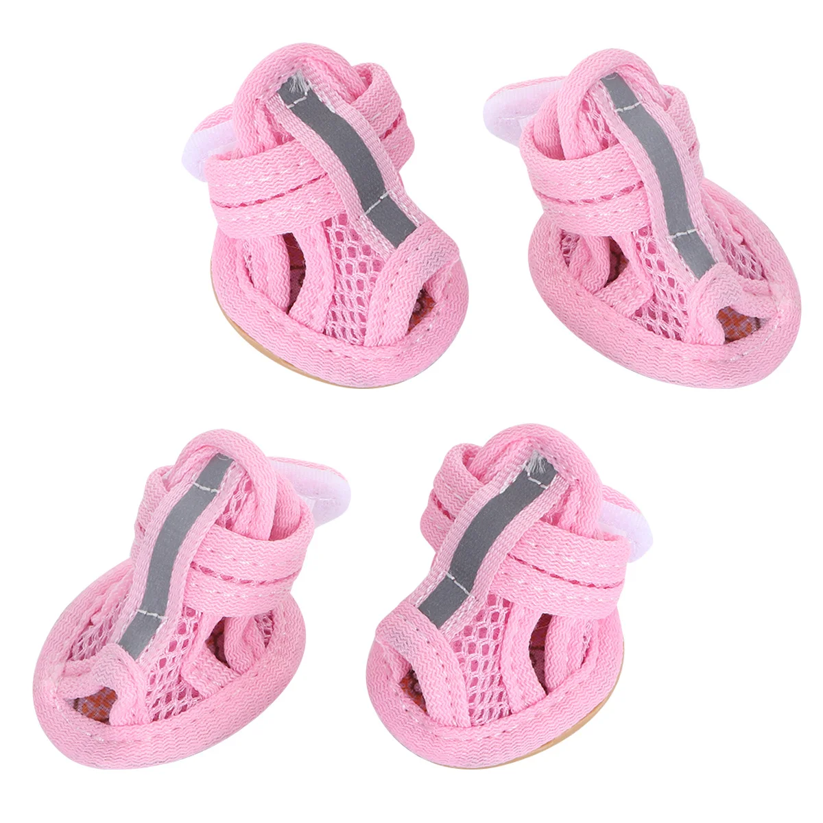 

4pcs Pet Sandals Dog Shoes Breathable Mesh Summer Anti-Slip Boots Flexible Paw Protector For Outdoor Walking Pet Supplies