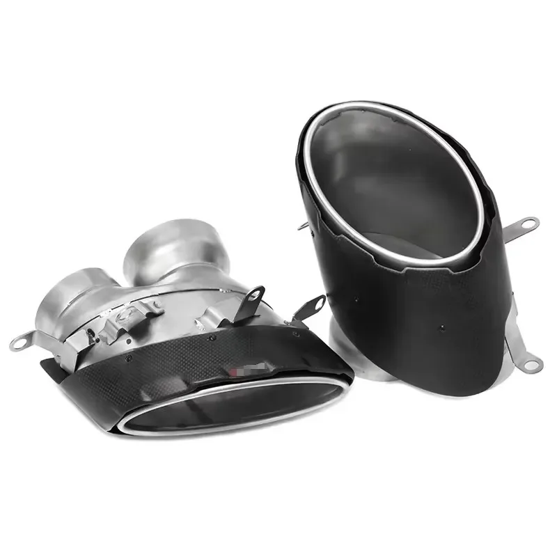Hot Sale Car Exhaust Tip for RS Series RSQ8 up Big Oval 304 Stainless Steel Carbon Fiber Single AK Performance Muffler