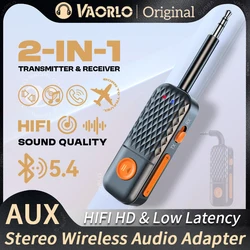 Upgraded Bluetooth 5.4 AUX Transmitter Receiver 3.5MM With Mic HiFi Stereo Music Wireless Audio Adapter For TV PC Airplane Car