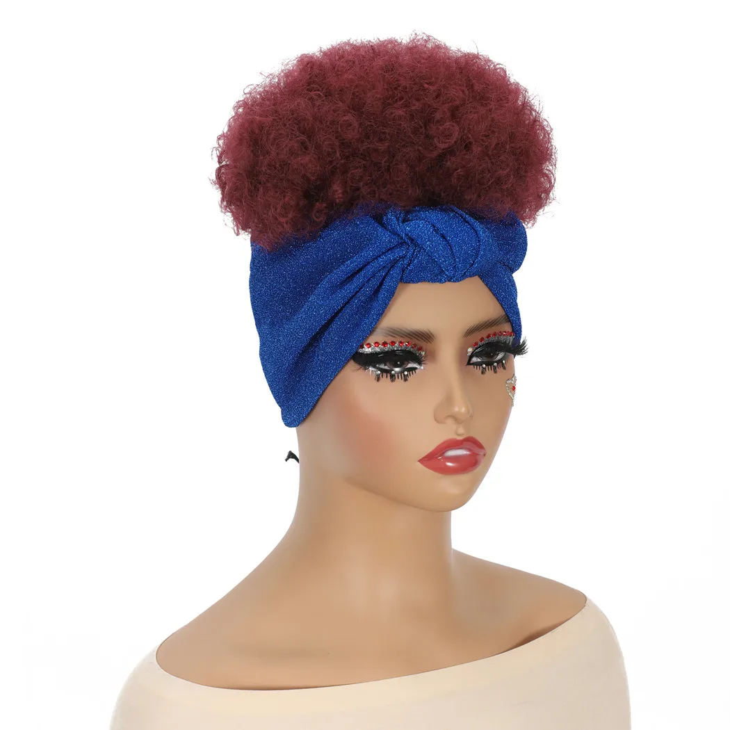 3 قطع الشعر الاصطناعية الأفرو مجعد عقال الباروكات التخليص مبيعات 3 قطع مزيج بيع شعر مستعار اصطناعي قصير للنساء