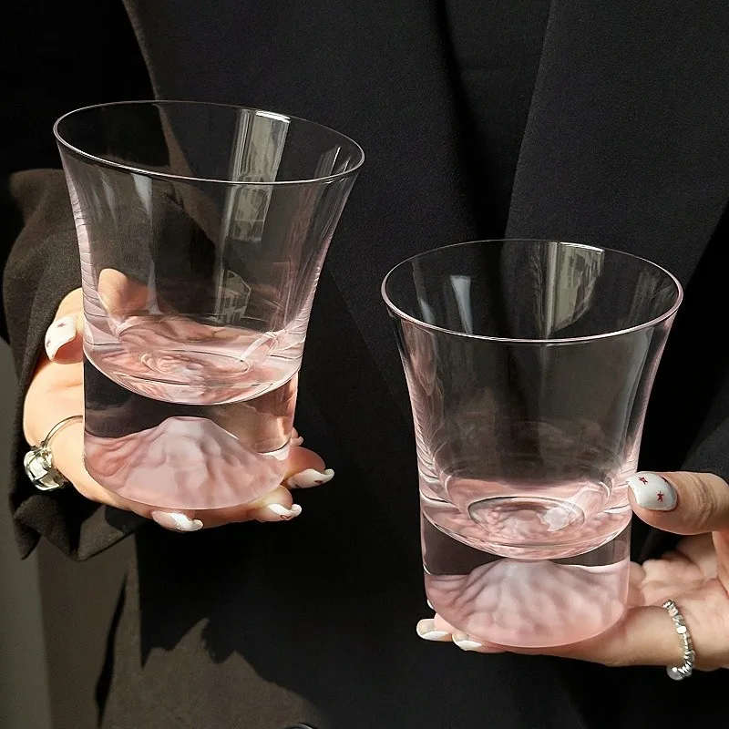 جديد الإبداعية الحد الأدنى أكواب جبل فوجي الوردي مراقبة الجبال أكواب القهوة قسط الزجاج ويسكي الزجاج كأس للنبيذ الأجنبي #3