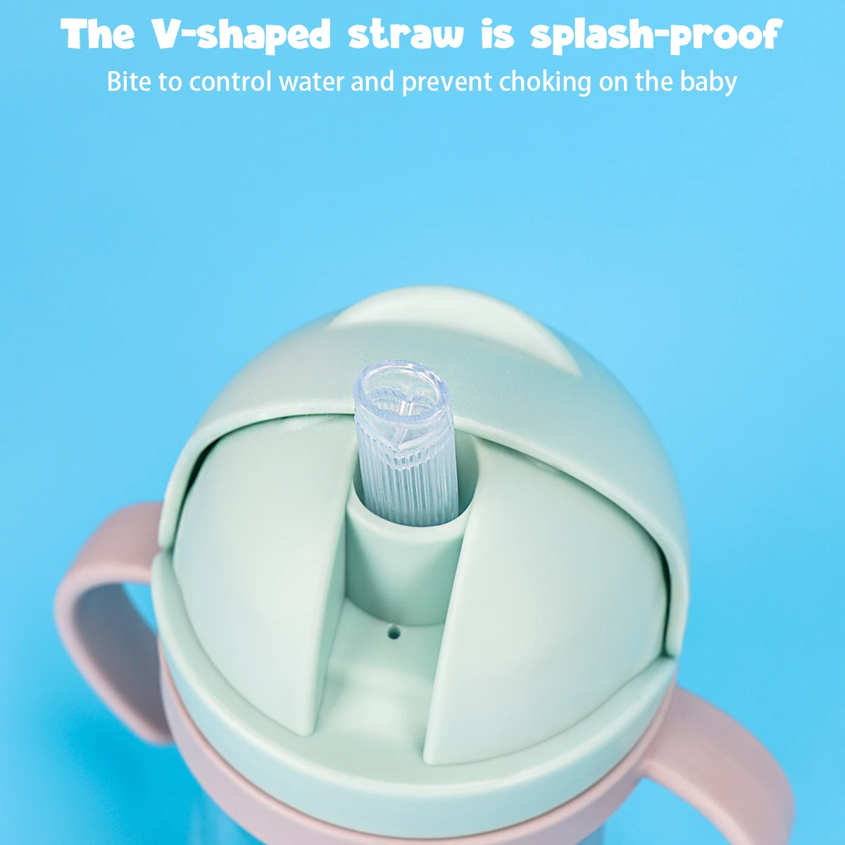 빨대 및 누출 방지 실리콘 볼이 포함된 어린이 물병 250ml/350ml, 입이 넓은 아기/유아용 빨대컵
