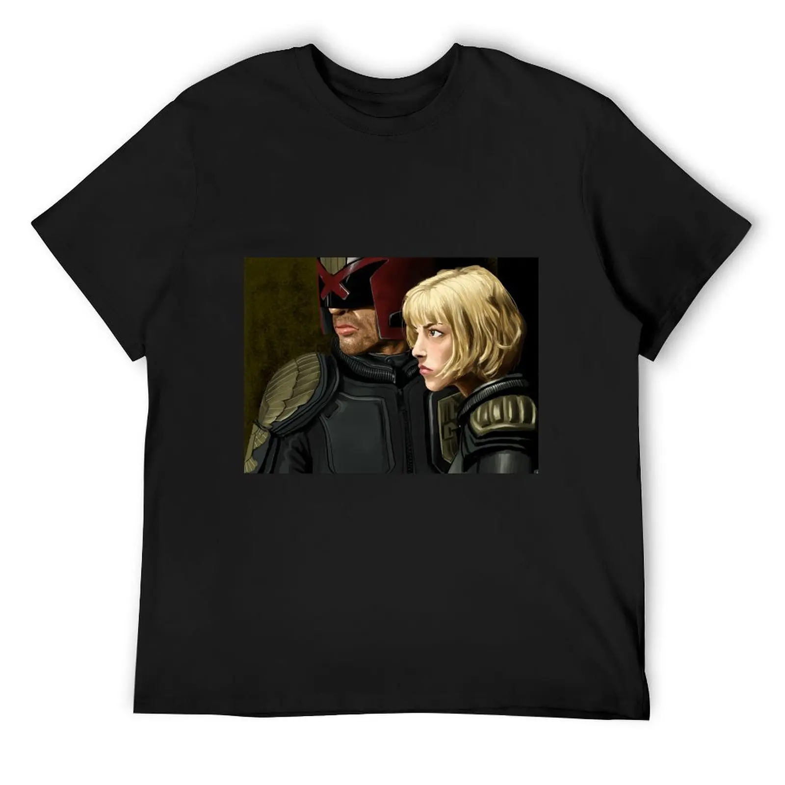 

Футболка Judge Dredd and Rookie Anderson, футболка для любителей спорта, мужская футболка 100, ℅ хлопок
