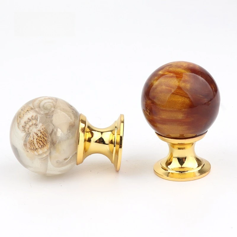 Resin Handle - Amber Shell Tiger Eye Gold Cabinet Pull - Drawer Door Window Kitchen Furniture Hardware Handle Accessory
