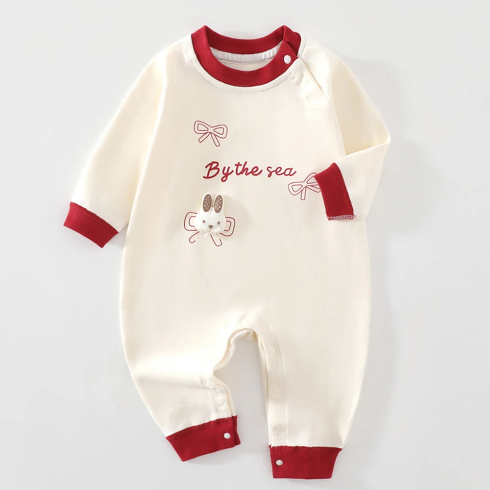 Baby Girl Clothing Cotton Spring Autumn Winter Baby Romper Long Sleeve Bow Letter Print Soft Infant Jumpsuit New Arrival