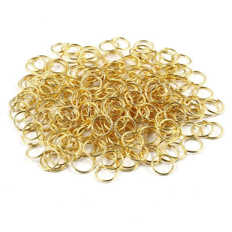 30pcs/Lot 1.0*15mm Gold Silver Color Open Round Single Loops Jump Split Rings for DIY Jewelry Keychain Necklace Making Findings