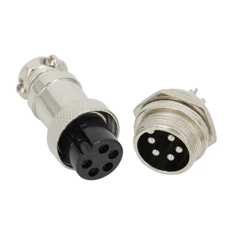 5 PIN 16mm GX16-5 Screw Aviation Connector Plug The Aviation Plug Cable Connector Regular Plug and Socket