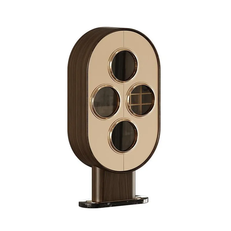 *Modern Design Luxury Wine Cabinet with an Oval Shape and Multiple Layers of Storage Space Suitable for Home Bars