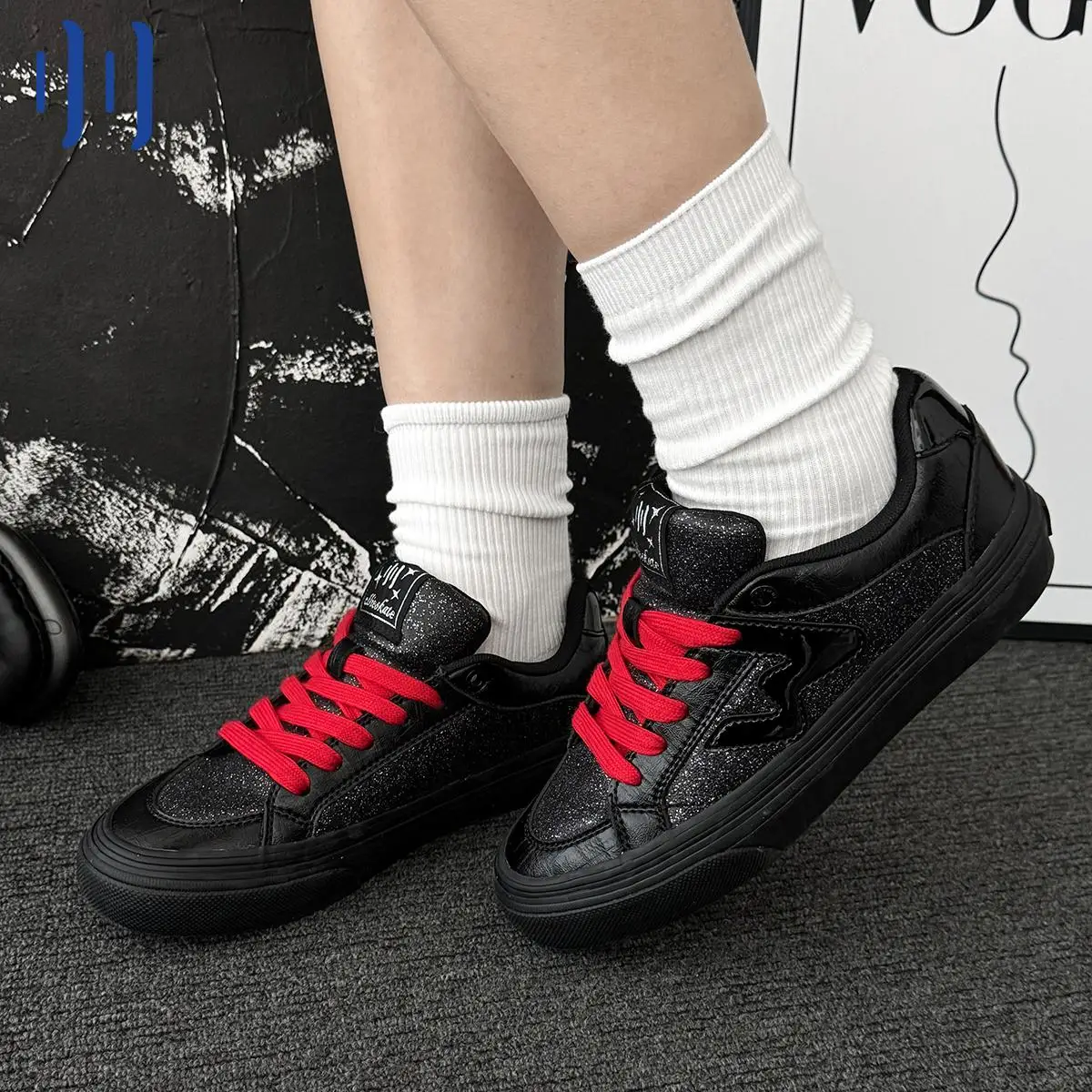

OLLIESkate Black Shiny Crystal Fashion Casual Unisex Skate Shoes Sports Shoes OLLIETOE81079