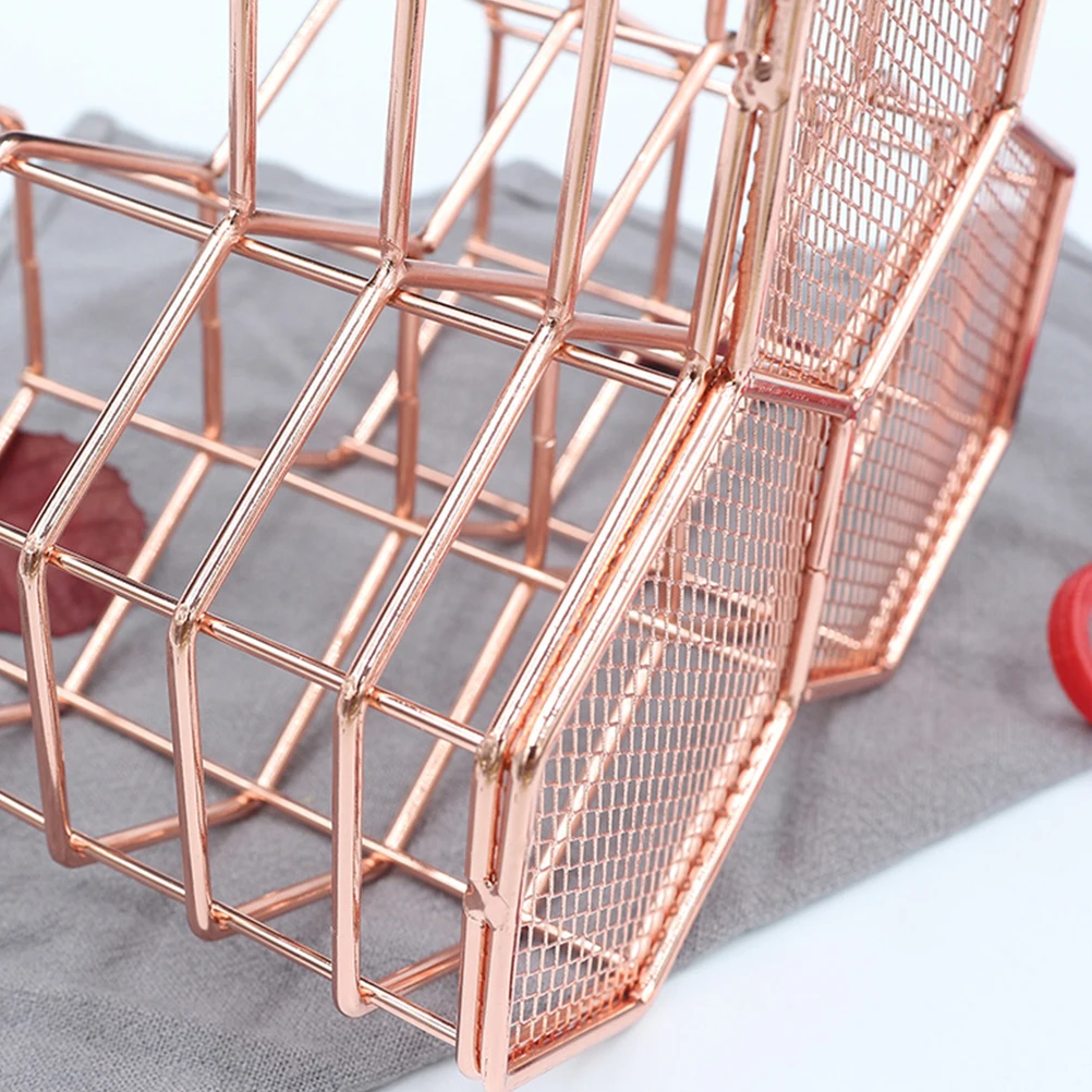 

Pen Holder Stationery ganizer Desk Accessory Rose Gold Writing Materials Holder Geometric Style Storage Solution Office