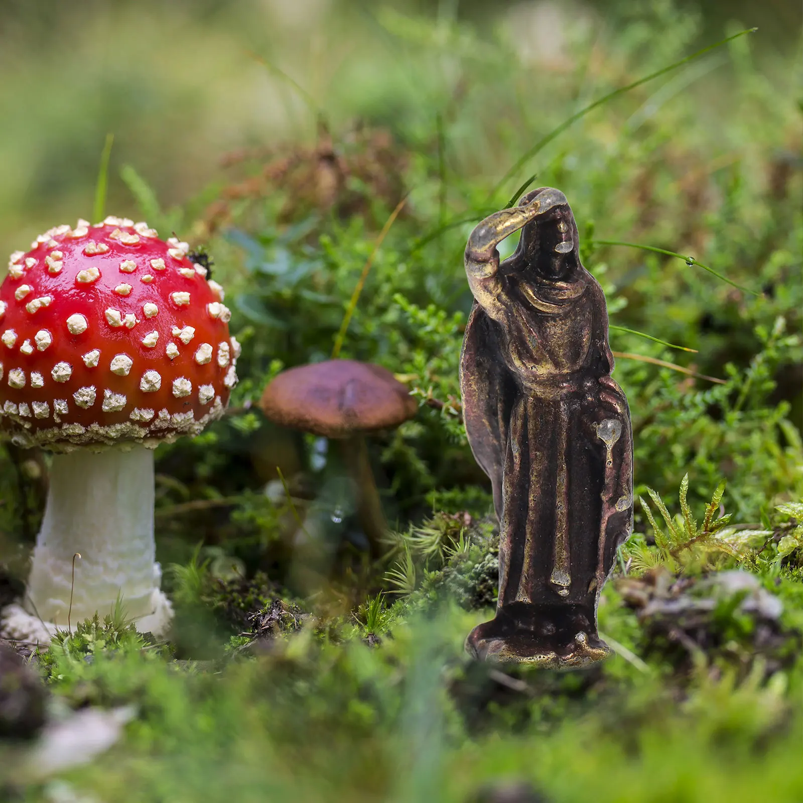 Miniaturowa chińska starożytna figurka metalowa w stylu vintage, mikro-krajobraz, dekoracja do ogrodu bonsai, ozdoba, mini figurka krajobrazowa.