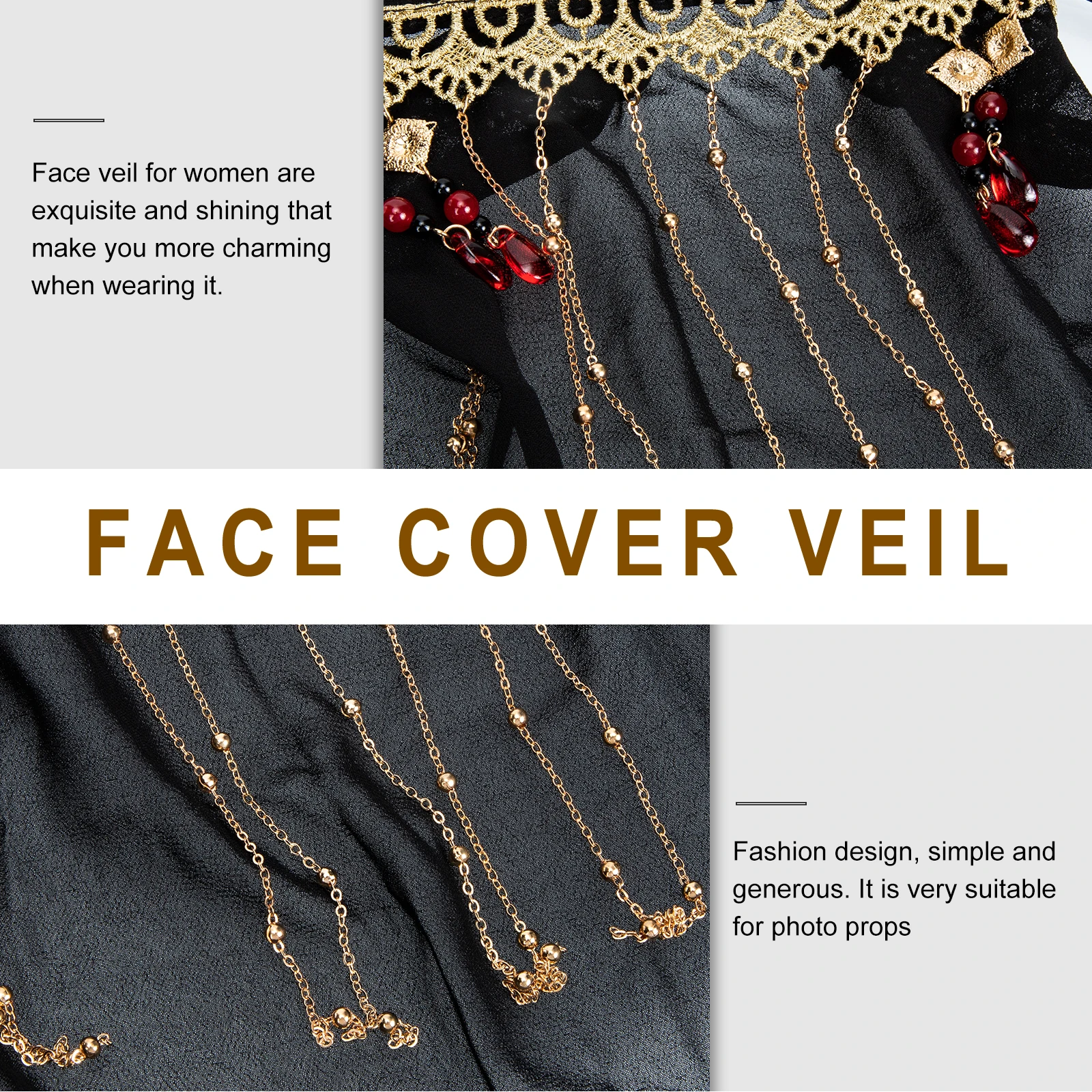 

Vintage Face Veil Tassel Retro Fringed Mask Women Sunscreen Clothing Accessory Hanfu Dance Costume Masquerade Photo Shoot
