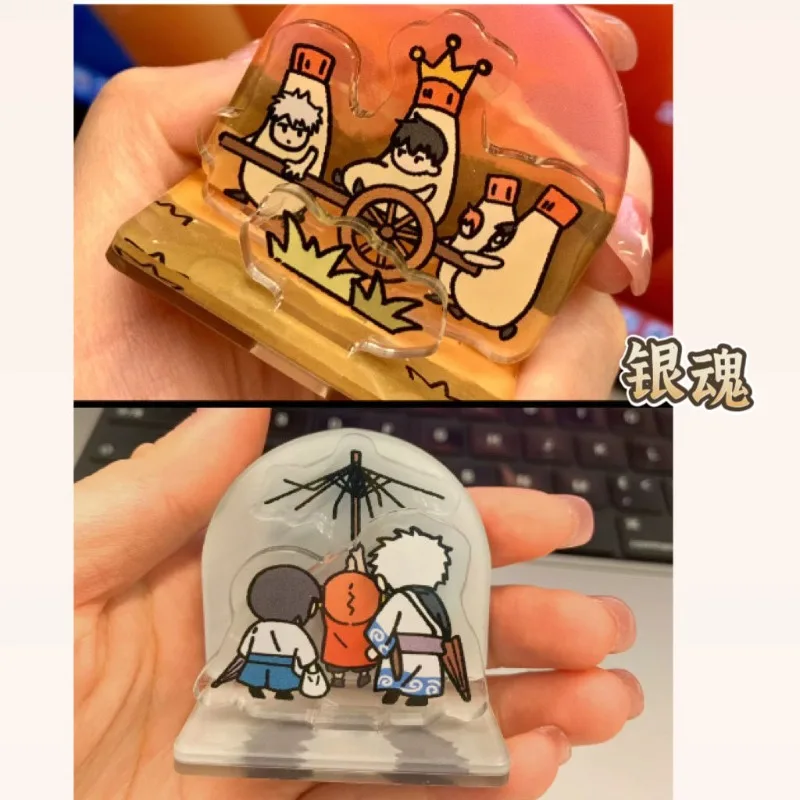 Sakata Gintoki Kagura Acrylic Stand Model Plate GINTAMA Plate Desk Decor Standing Anime Kawaii Toys Friends Ornament Gift Toys