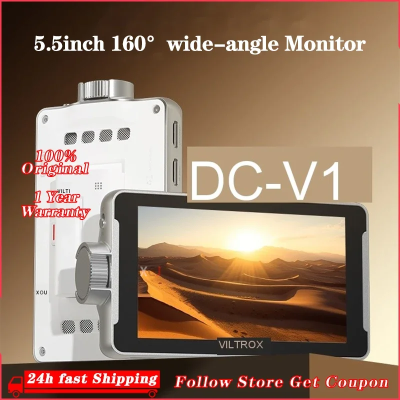Viltrox DC-V1 4K HD 카메라 비디오 LCD 모니터 디스플레이 필드, 캐논 니콘 소니 DSLR 카메라용, 5.5 인치