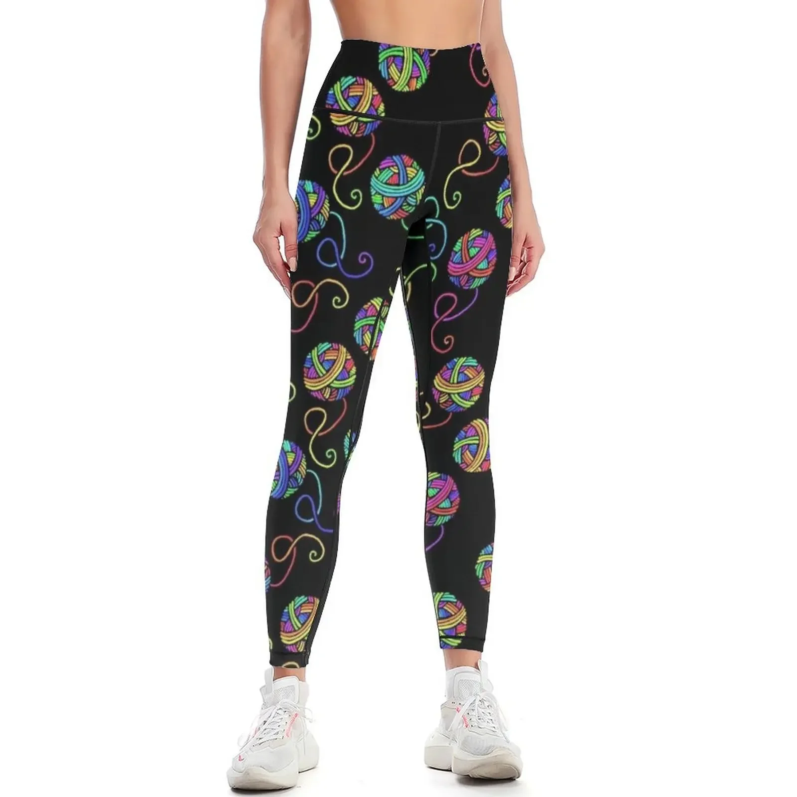 

A Ball of Rainbow (on black) Leggings Fitness woman jogging pants Tight fitting woman sporty woman gym Womens Leggings