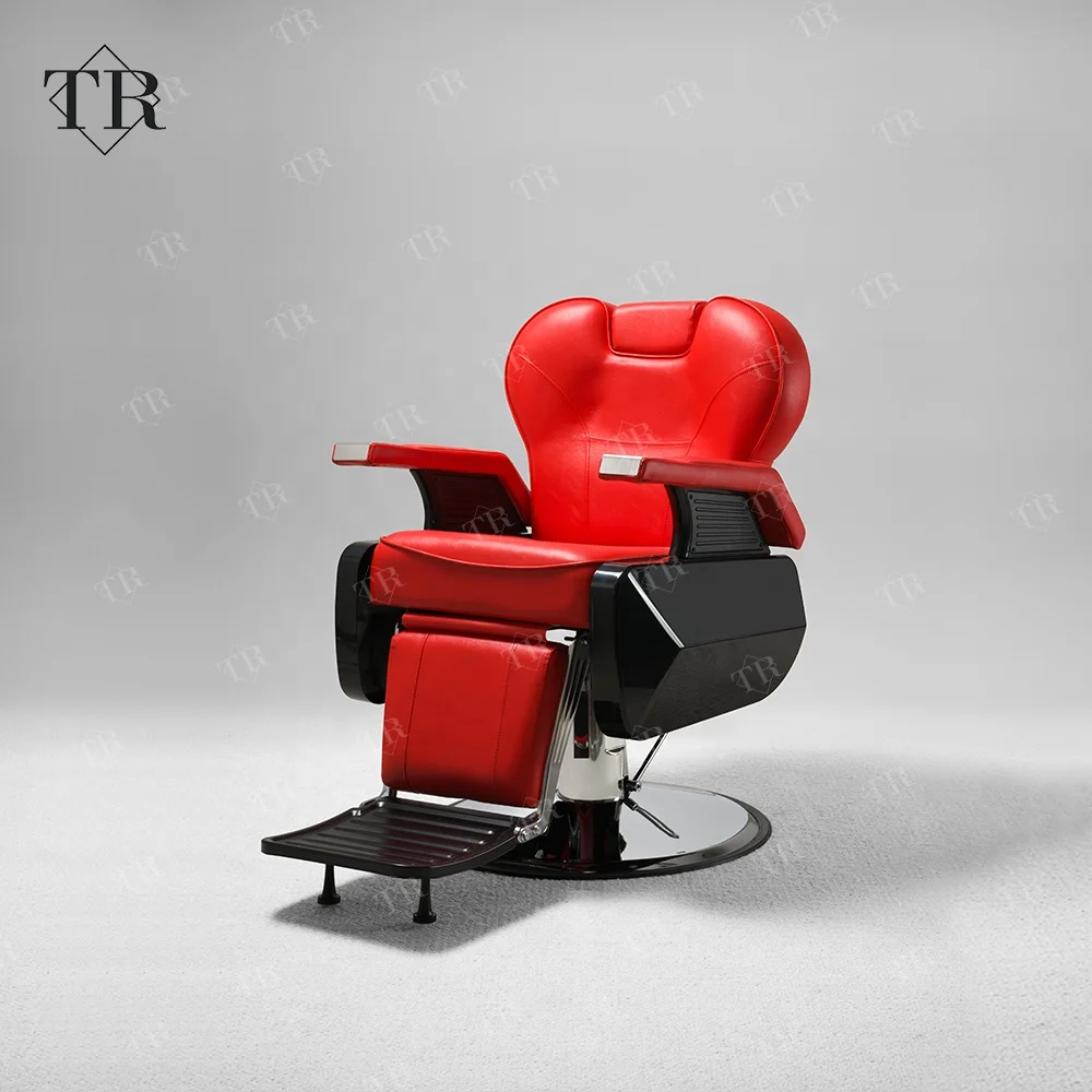 

Красный настраиваемый цветной парикмахерский стул для мужчин, кресло из натуральной кожи, парикмахерское мужское парикмахерское кресло для бритья, парикмахерское кресло для укладки