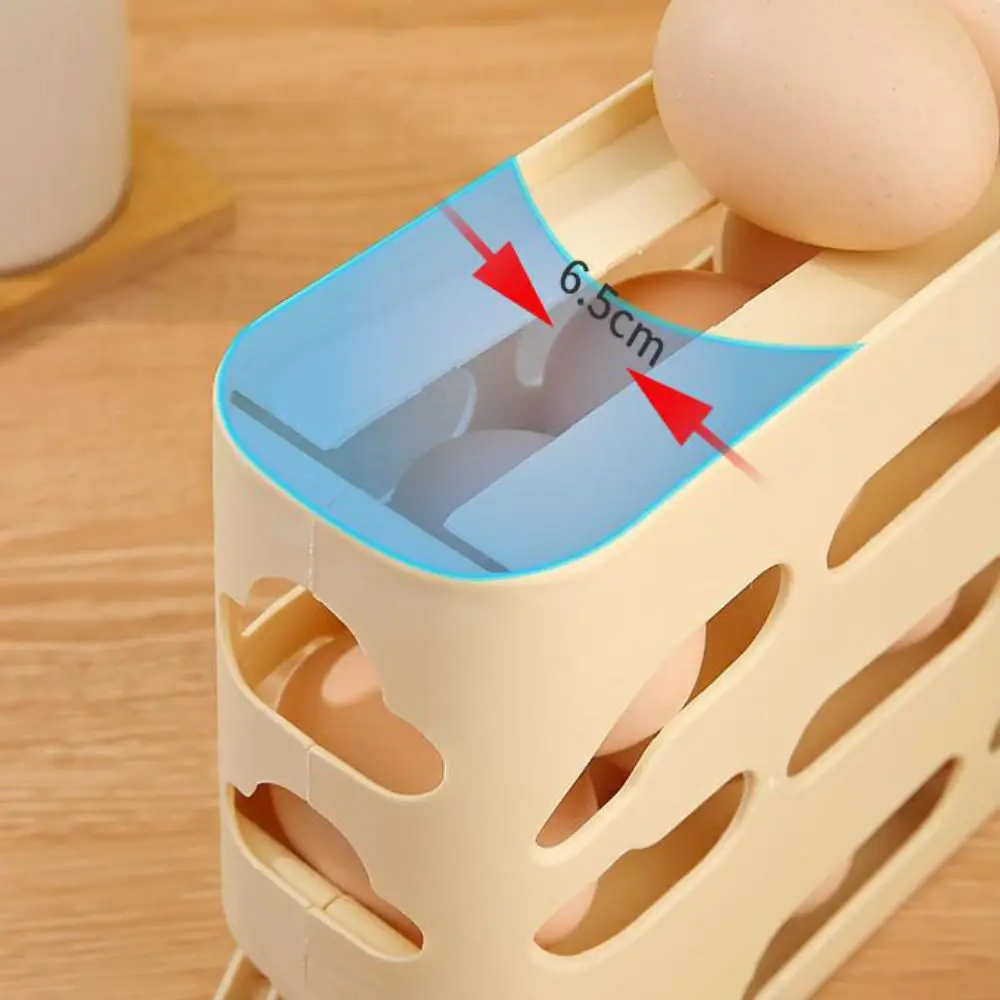 Rolagem automática Egg Rack Holder, Frigorífico Organizador, 4 Layer Egg Dispenser, Space Saving, Household, alta qualidade