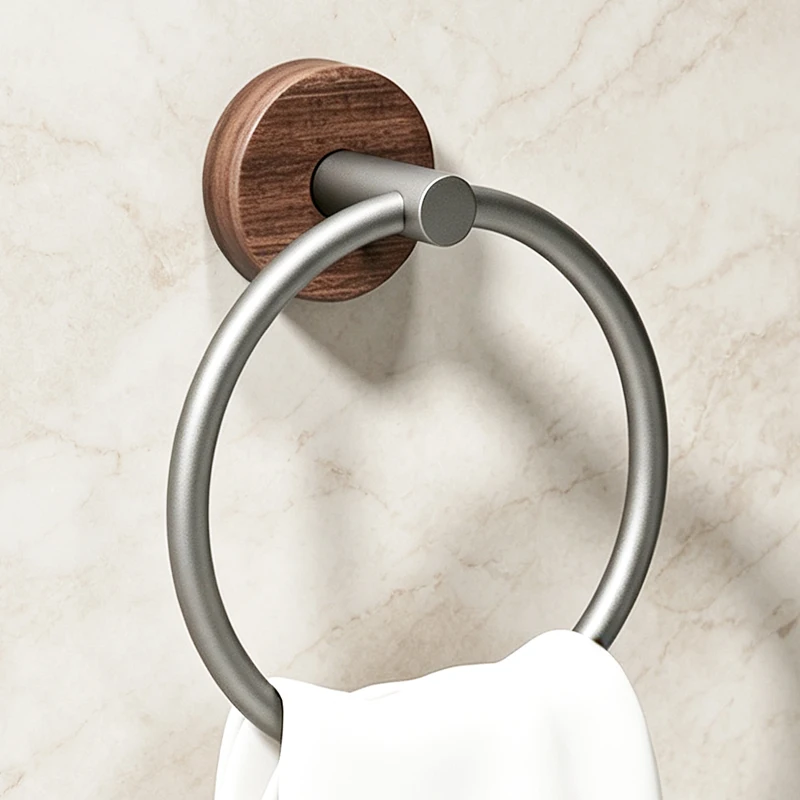 Portable Towel Racks Round Aluminium Towel Holder Rings Wall Mounted Bathroom Accessories Anti-Rust Towel Racks YT-91