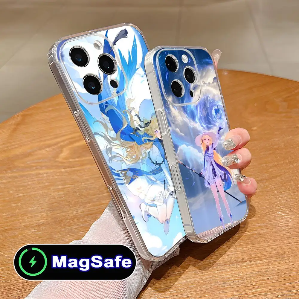 

Чехол для телефона Wuthering Waves Phoebe для iPhone 17 16 15 14 13 12 11 Air Pro Max Plus Mini Magsafe, прозрачный, цветной, для мобильных телефонов