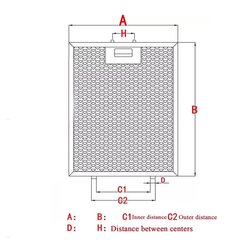 330X378 282X326 180X400 165X301 Range Hood Filter Exhaust Hood Metal Dust Filter Cooker Hood Mesh Filter Metal Grease Filter