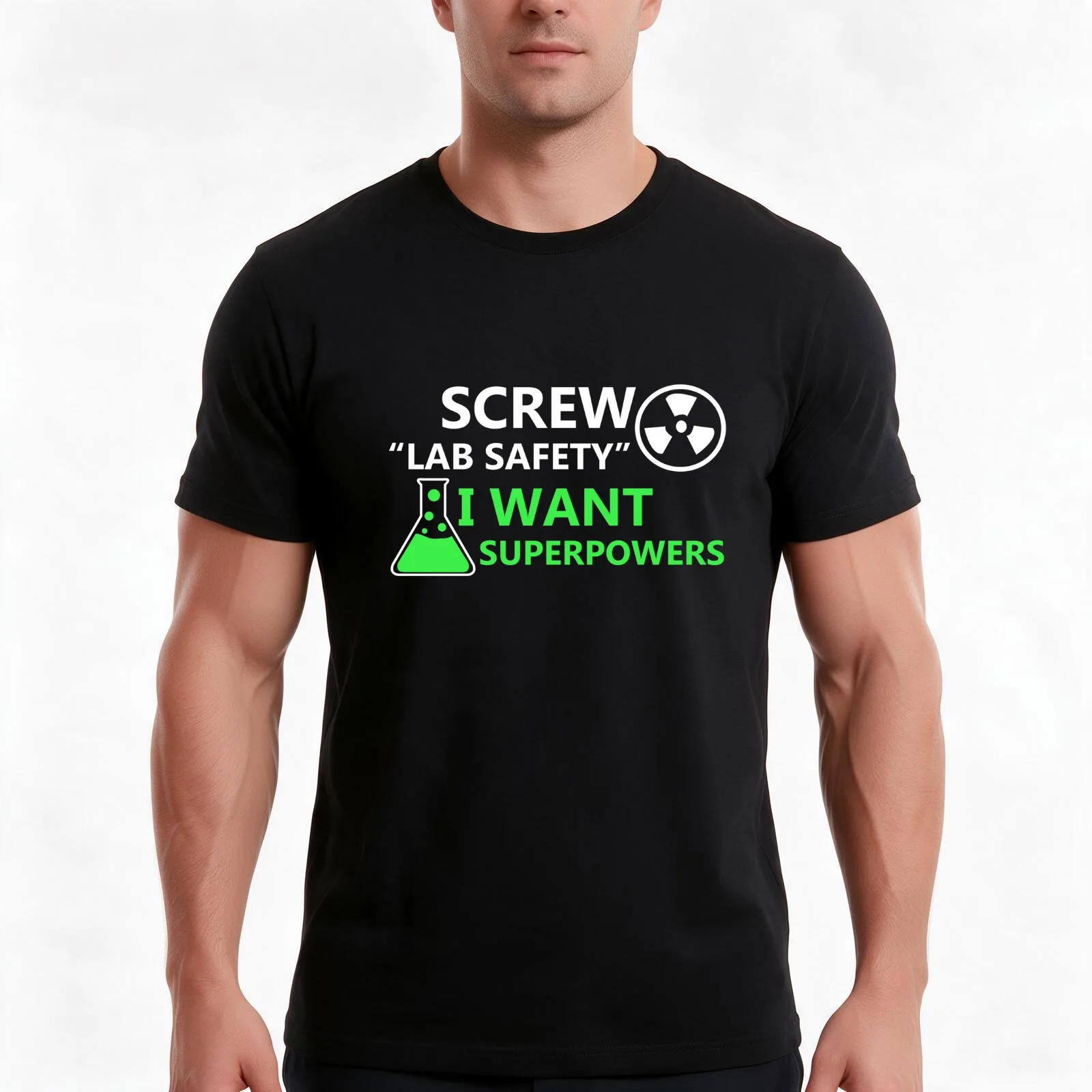 Screw Lab Safety T-Shirt, Summer Casual Cotton Tee, Oversized Streetwear Tops, Vintage Graphic Print, Loose Fit Short Sleeve