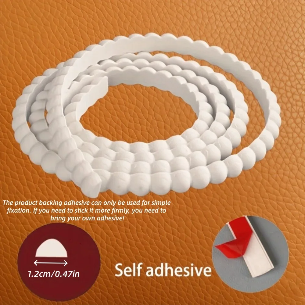1PC 1/2M Self Adhesive Beaded Molding Trim Flexible Wall Decor Strip for Mirror Cabinet Backsplash Tile Ceiling DIY