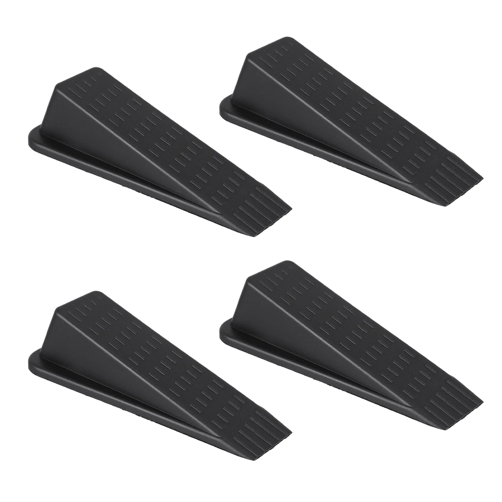 

4 Pcs Door Stopper Wedge for Home Office Practical Useful Non Slip Floor Protector Safe Black Hardware