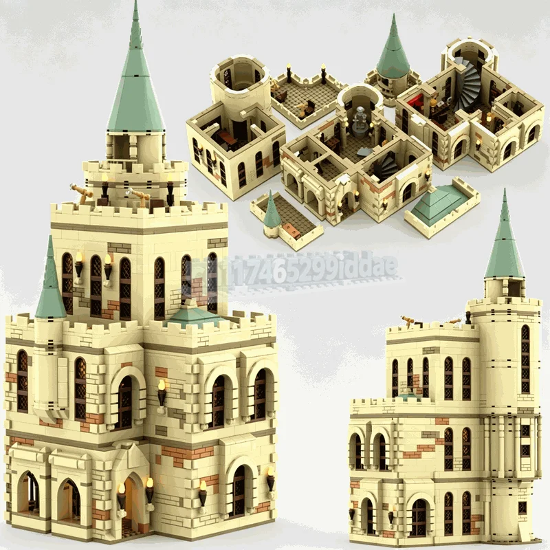 2430PCS Gothic Castle Tower Common Hall Building Blocks Medieval Architecture Model DIY Assembly Toy Collection Festival Gifts