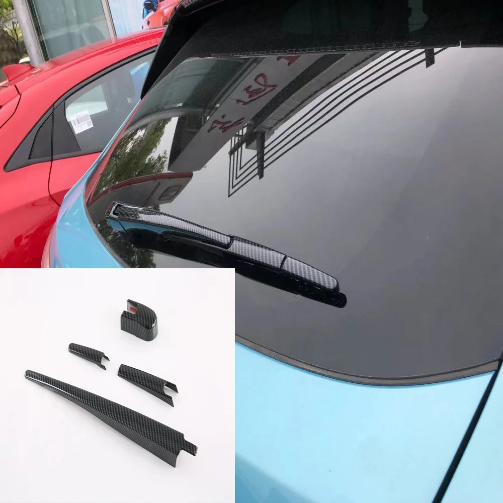 For Honda E:NS1 ENS1 E:NP1 2022 2023 Carbonfiber chrome Car Rear Window Tail Windscreen Wiper Cover Rear Wiper Clean Frame Trim