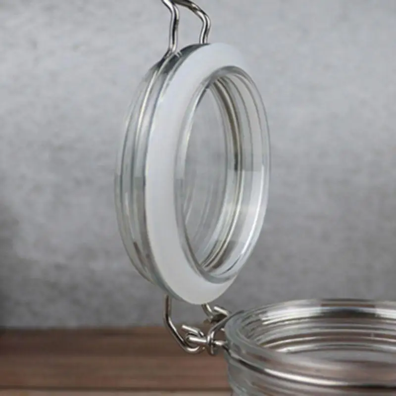 

G6KF 1250ML Plastic Square Clip Top Storage Jar With Airtight Seal Lid Container