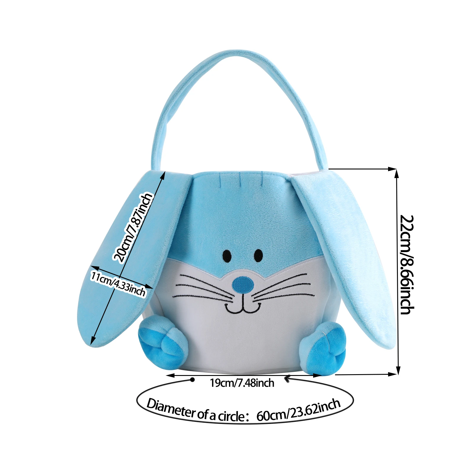 Easter Cartoon Bunny Ears Bucket Bag Rabbit Easter Egg Handbag Happy Easter Day For Kids Rabbit Ears Candy Package Gift