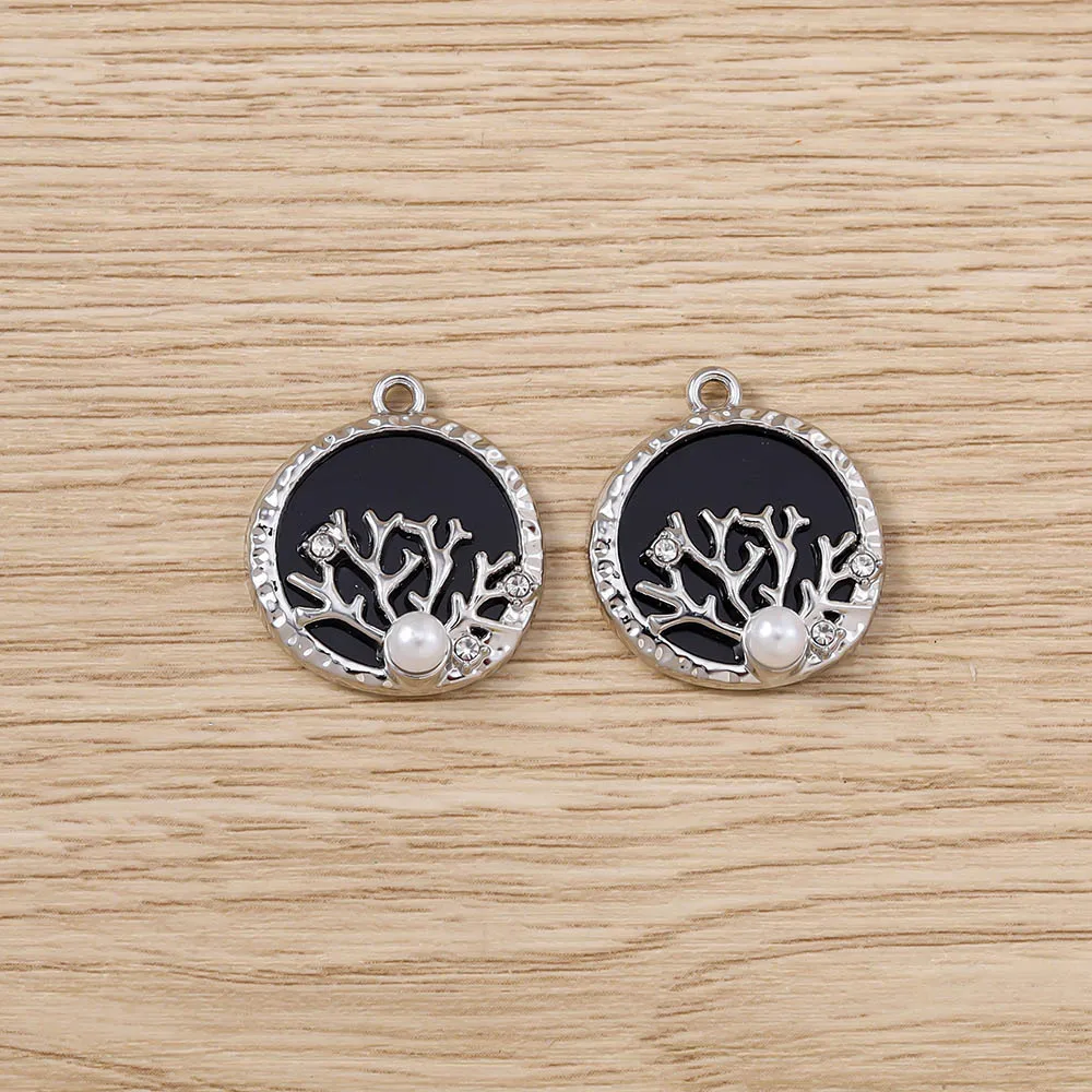 Tusember 5 Stück hübsche, vergoldete Perlen-Korallen-Anhänger für Halsketten, natürliche Muschel-Rundanhänger, DIY-Handarbeit, Strand-Schmuck, Geschenke – Detail 4