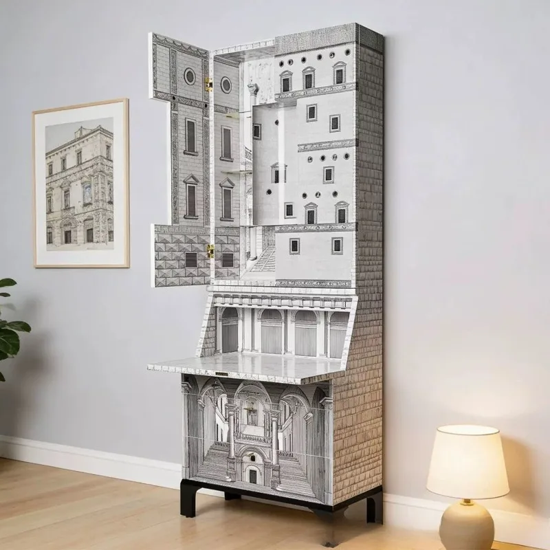 Italian light luxury bar counter wine cabinet designer model, velvet retro villa home high-end large-capacity locker