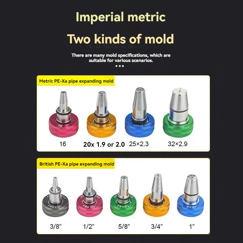 水道管とラジエーター接続用の拡張ツールキット,ペックスパイプエキスパンダー,16mm, 20mm, 25mm, 32mm