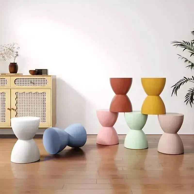 

Entrance Ottomans Changing Stools Hallway Plastic Low Nordic Creative Living Shoe Room Stool Furniture Home for Bedroom Portable