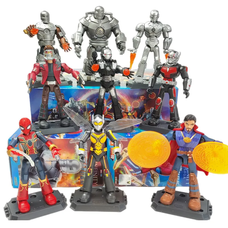 1/9 pièces BLOKEES Marvel blocs de construction jouets iron man MK1 MK2 machine de guerre Spider Man Ant Man figurine modèle kits pour enfants cadeau