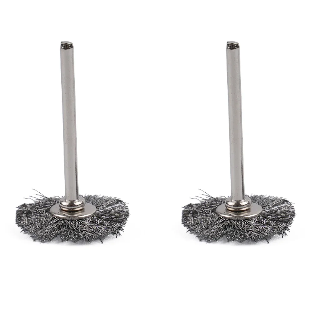 Brosse métallique en acier inoxydable de 25mm de diamètre, mini brosses de polissage, outil lointain, petite brosse en forme de T, meule