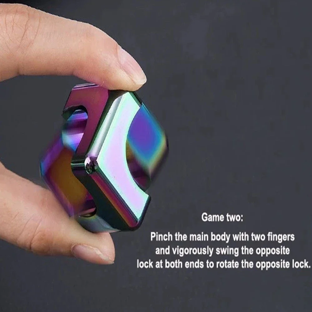 Stress Relief Toy Metal Cube Fingertip Spinner Decompression Spinning Tops Anti-Anxiety hobbies Hand Fidget Spinner Vent toys